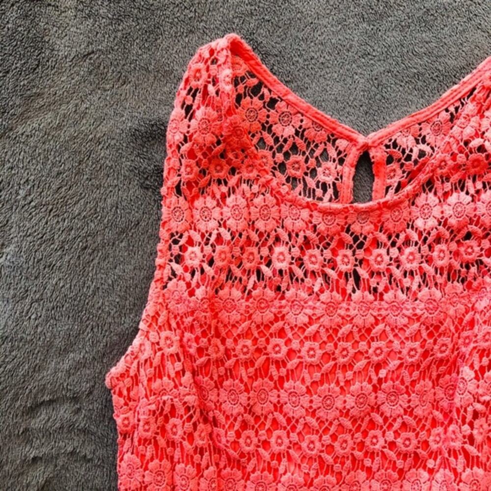 Hollister Co. Crochet Dress – Size 5 – Orange/Pink - Picture 2 of 3